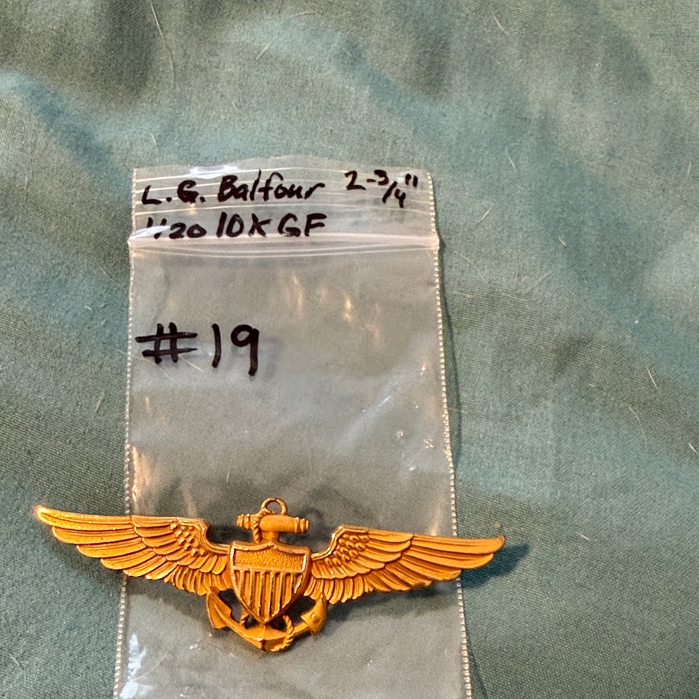 Balfour Gold Winged Anchor Brooch